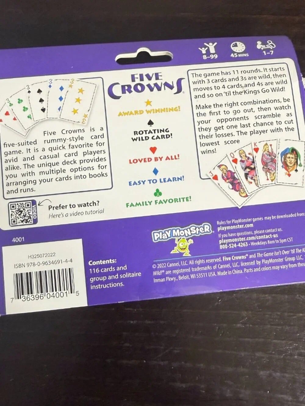 NEW Five Crowns Set Enterprises Game - Suited Rummy Style Playing Cards Set New